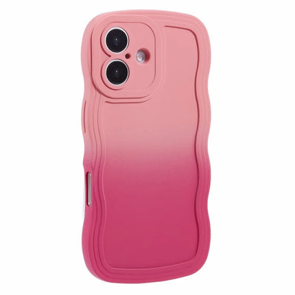 JTW Series for iPhone 16 Plus TPU Phone Case Gradient Color Rubberized Cover - Pink+Rose