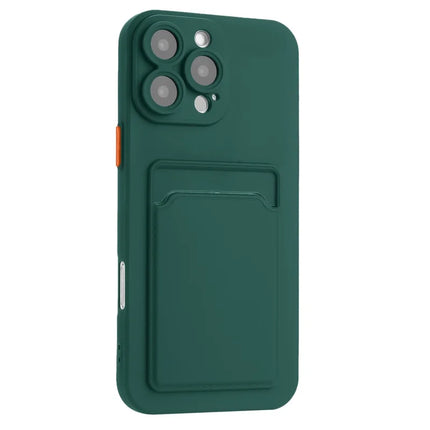 For iPhone 16 Pro Max Case Flexible TPU Phone Cover with Back Card Slot