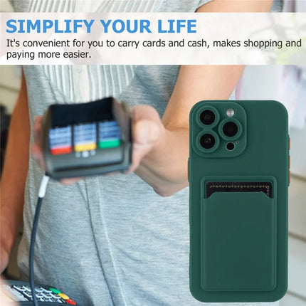 For iPhone 16 Pro Max Case Flexible TPU Phone Cover with Back Card Slot