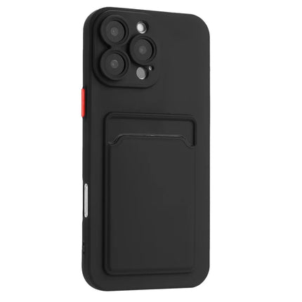 For iPhone 16 Pro Max Case Flexible TPU Phone Cover with Back Card Slot