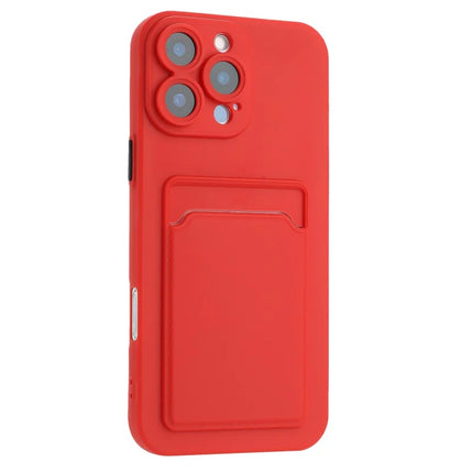 For iPhone 16 Pro Max Case Flexible TPU Phone Cover with Back Card Slot