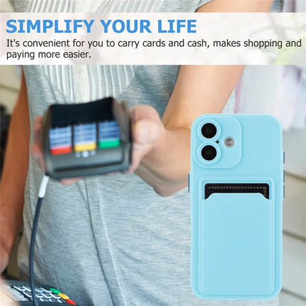 For iPhone 16 Case Flexible TPU Phone Cover with Back Card Slot