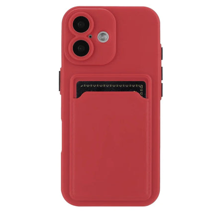 For iPhone 16 Case Flexible TPU Phone Cover with Back Card Slot