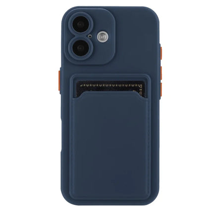 For iPhone 16 Case Flexible TPU Phone Cover with Back Card Slot