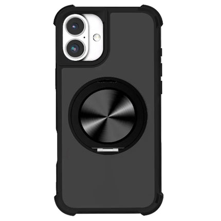 For iPhone 16 Plus Case Compatble with MagSafe CD Vein Kickstand TPU+PC Phone Cover - Black