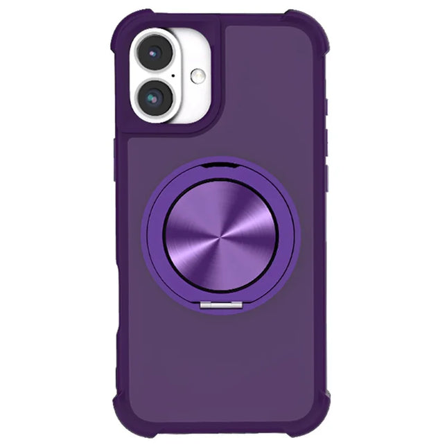For iPhone 16 Plus Case Compatble with MagSafe CD Vein Kickstand TPU+PC Phone Cover - Purple