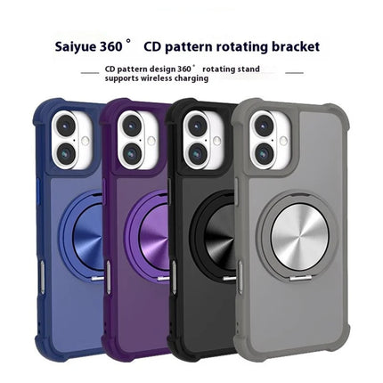 For iPhone 16 Plus Case Compatble with MagSafe CD Vein Kickstand TPU+PC Phone Cover