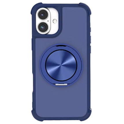 For iPhone 16 Plus Case Compatble with MagSafe CD Vein Kickstand TPU+PC Phone Cover - Blue