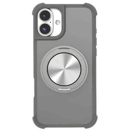 For iPhone 16 Plus Case Compatble with MagSafe CD Vein Kickstand TPU+PC Phone Cover - Grey