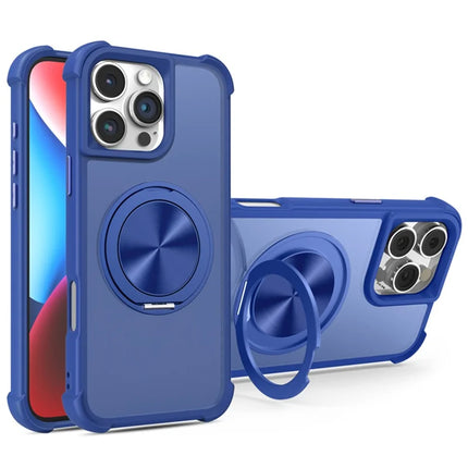 For iPhone 16 Pro Max Case Compatble with MagSafe CD Vein Kickstand TPU+PC Phone Cover - Blue