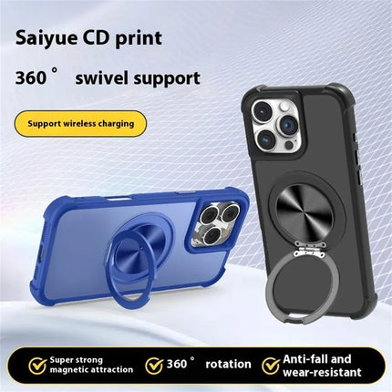 For iPhone 16 Pro Max Case Compatble with MagSafe CD Vein Kickstand TPU+PC Phone Cover