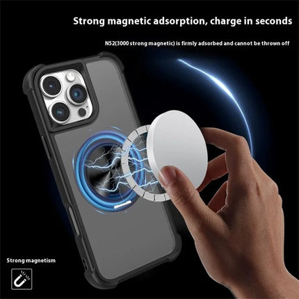 For iPhone 16 Pro Max Case Compatble with MagSafe CD Vein Kickstand TPU+PC Phone Cover