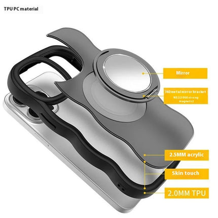 ShopCaseCart Model Case  For  iPhone 15 Pro Max Case Compatble with MagSafe Kickstand TPU+PC Phone Cover Built-In Mirror