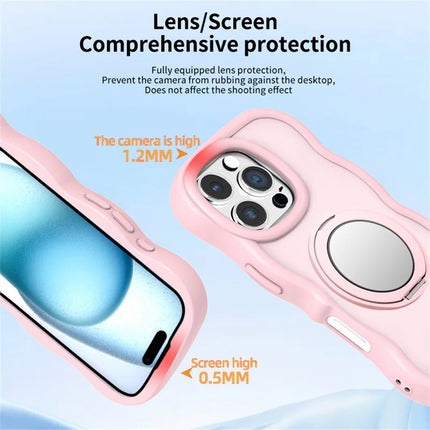 For iPhone 16 Pro Max Case Compatble with MagSafe Kickstand TPU+PC Phone Cover Built-In Mirror
