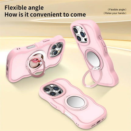 For iPhone 16 Pro Max Case Compatble with MagSafe Kickstand TPU+PC Phone Cover Built-In Mirror