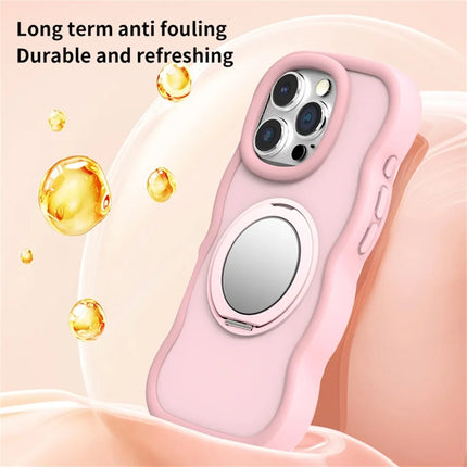 For iPhone 16 Pro Max Case Compatble with MagSafe Kickstand TPU+PC Phone Cover Built-In Mirror