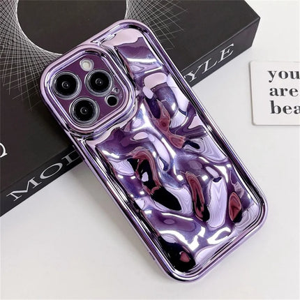 For iPhone 16 Pro Max Case Electroplated TPU Shell Meteorite Texture Phone Cover