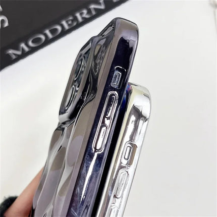 For iPhone 16 Pro Max Case Electroplated TPU Shell Meteorite Texture Phone Cover