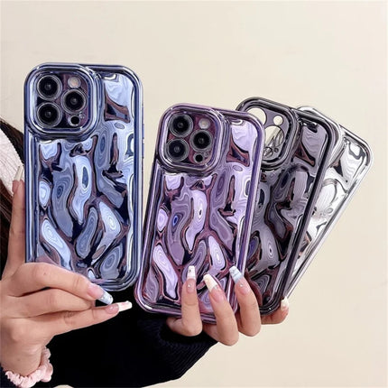 For iPhone 16 Pro Max Case Electroplated TPU Shell Meteorite Texture Phone Cover