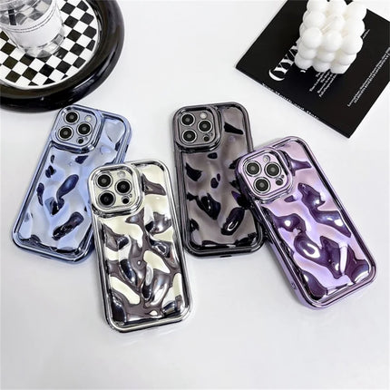 For iPhone 16 Pro Max Case Electroplated TPU Shell Meteorite Texture Phone Cover