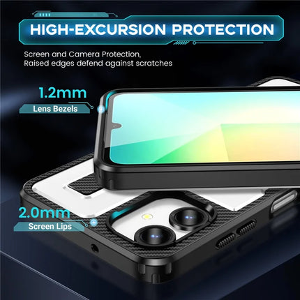 For Samsung Galaxy A06 Case TPU+PC Kickstand Phone Cover with Silicone Finger Strap