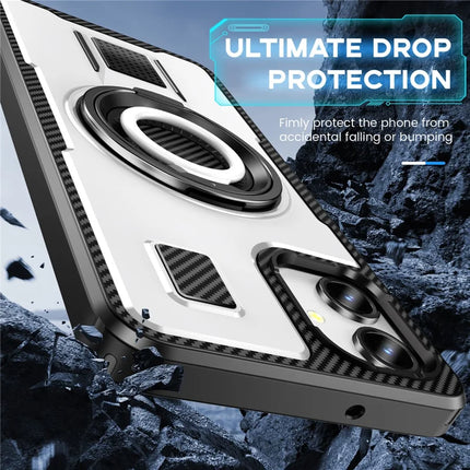 For Samsung Galaxy A06 Case TPU+PC Kickstand Phone Cover with Silicone Finger Strap