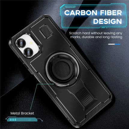 For Samsung Galaxy A06 Case TPU+PC Kickstand Phone Cover with Silicone Finger Strap