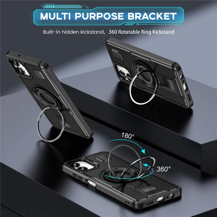 For Samsung Galaxy A06 Case TPU+PC Kickstand Phone Cover with Silicone Finger Strap