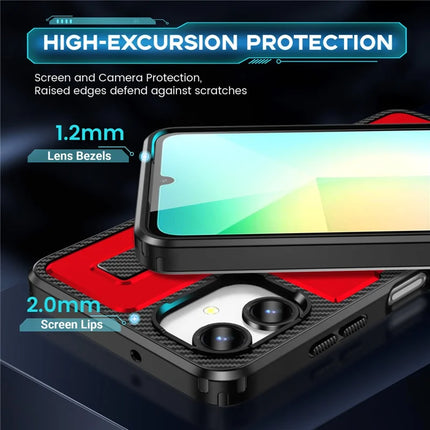 For Samsung Galaxy A06 Case TPU+PC Kickstand Phone Cover with Silicone Finger Strap