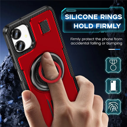 For Samsung Galaxy A06 Case TPU+PC Kickstand Phone Cover with Silicone Finger Strap