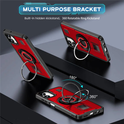 For Samsung Galaxy A06 Case TPU+PC Kickstand Phone Cover with Silicone Finger Strap