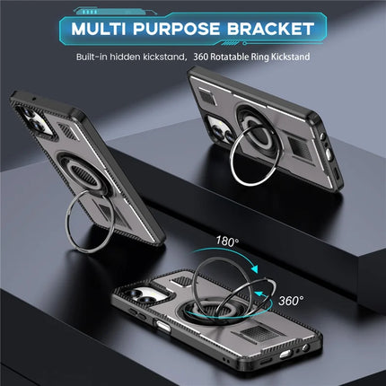 For Samsung Galaxy A06 Case TPU+PC Kickstand Phone Cover with Silicone Finger Strap