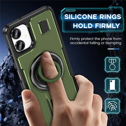 For Samsung Galaxy A06 Case TPU+PC Kickstand Phone Cover with Silicone Finger Strap