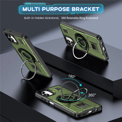 For Samsung Galaxy A06 Case TPU+PC Kickstand Phone Cover with Silicone Finger Strap