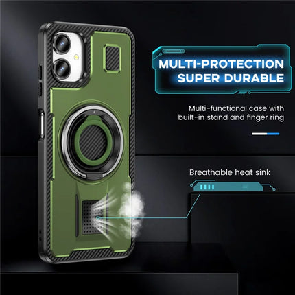 For Samsung Galaxy A06 Case TPU+PC Kickstand Phone Cover with Silicone Finger Strap