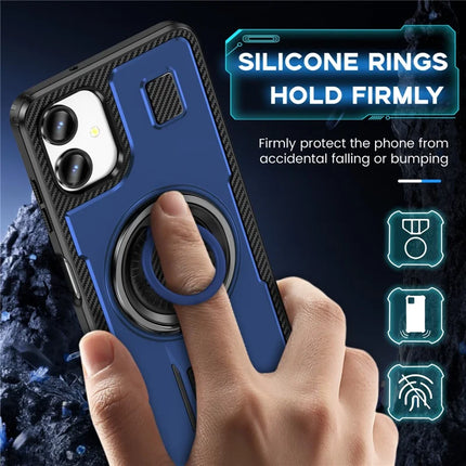 For Samsung Galaxy A06 Case TPU+PC Kickstand Phone Cover with Silicone Finger Strap