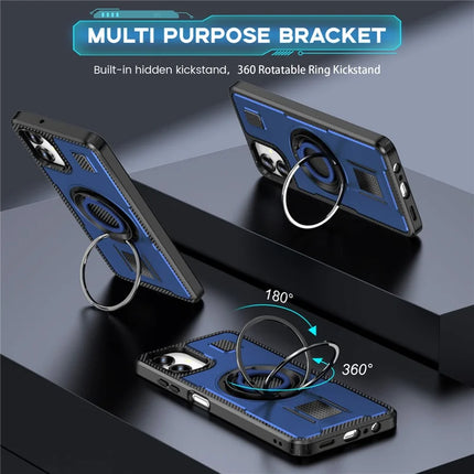 For Samsung Galaxy A06 Case TPU+PC Kickstand Phone Cover with Silicone Finger Strap
