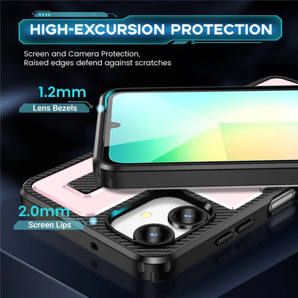 For Samsung Galaxy A06 Case TPU+PC Kickstand Phone Cover with Silicone Finger Strap