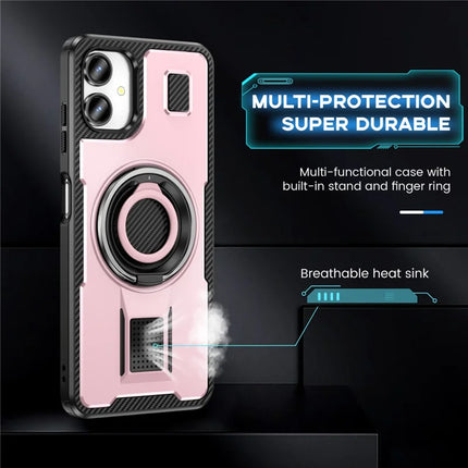 For Samsung Galaxy A06 Case TPU+PC Kickstand Phone Cover with Silicone Finger Strap