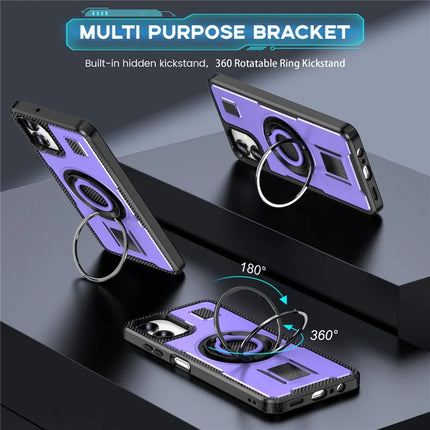 For Samsung Galaxy A06 Case TPU+PC Kickstand Phone Cover with Silicone Finger Strap