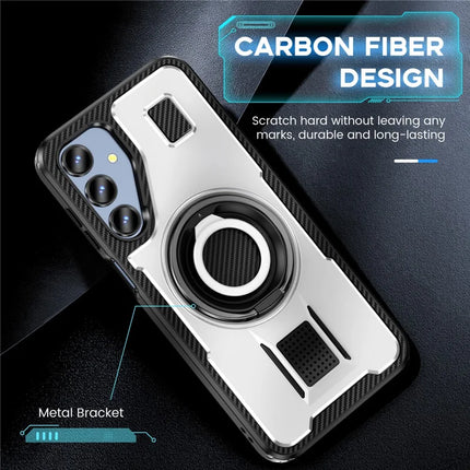 For Samsung Galaxy A16 5G / A16 4G Case TPU+PC Kickstand Phone Cover with Silicone Finger Strap