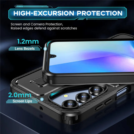 For Samsung Galaxy A16 5G / A16 4G Case TPU+PC Kickstand Phone Cover with Silicone Finger Strap