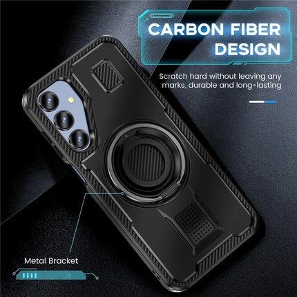 For Samsung Galaxy A16 5G / A16 4G Case TPU+PC Kickstand Phone Cover with Silicone Finger Strap