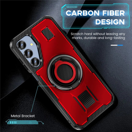 For Samsung Galaxy A16 5G / A16 4G Case TPU+PC Kickstand Phone Cover with Silicone Finger Strap