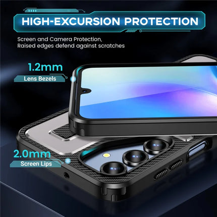 For Samsung Galaxy A16 5G / A16 4G Case TPU+PC Kickstand Phone Cover with Silicone Finger Strap
