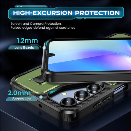 For Samsung Galaxy A16 5G / A16 4G Case TPU+PC Kickstand Phone Cover with Silicone Finger Strap