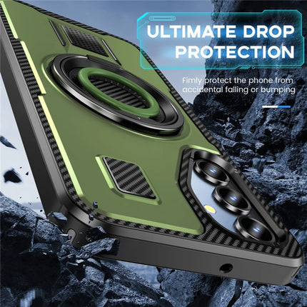 For Samsung Galaxy A16 5G / A16 4G Case TPU+PC Kickstand Phone Cover with Silicone Finger Strap