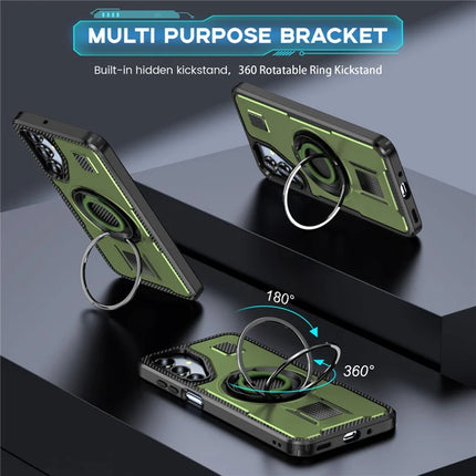 For Samsung Galaxy A16 5G / A16 4G Case TPU+PC Kickstand Phone Cover with Silicone Finger Strap