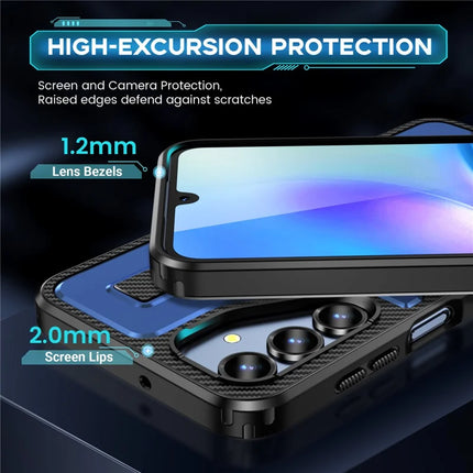 For Samsung Galaxy A16 5G / A16 4G Case TPU+PC Kickstand Phone Cover with Silicone Finger Strap