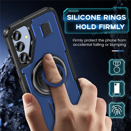 For Samsung Galaxy A16 5G / A16 4G Case TPU+PC Kickstand Phone Cover with Silicone Finger Strap